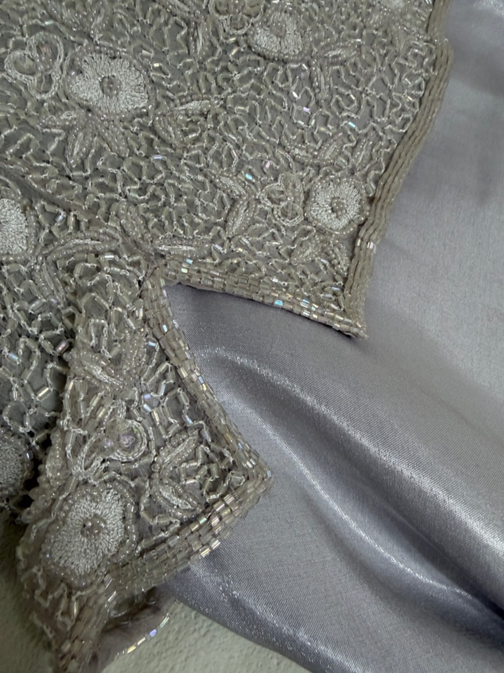Stenay Silver Lavender Beaded Bodice Evening Gown size 8 - Picture 7 of 16
